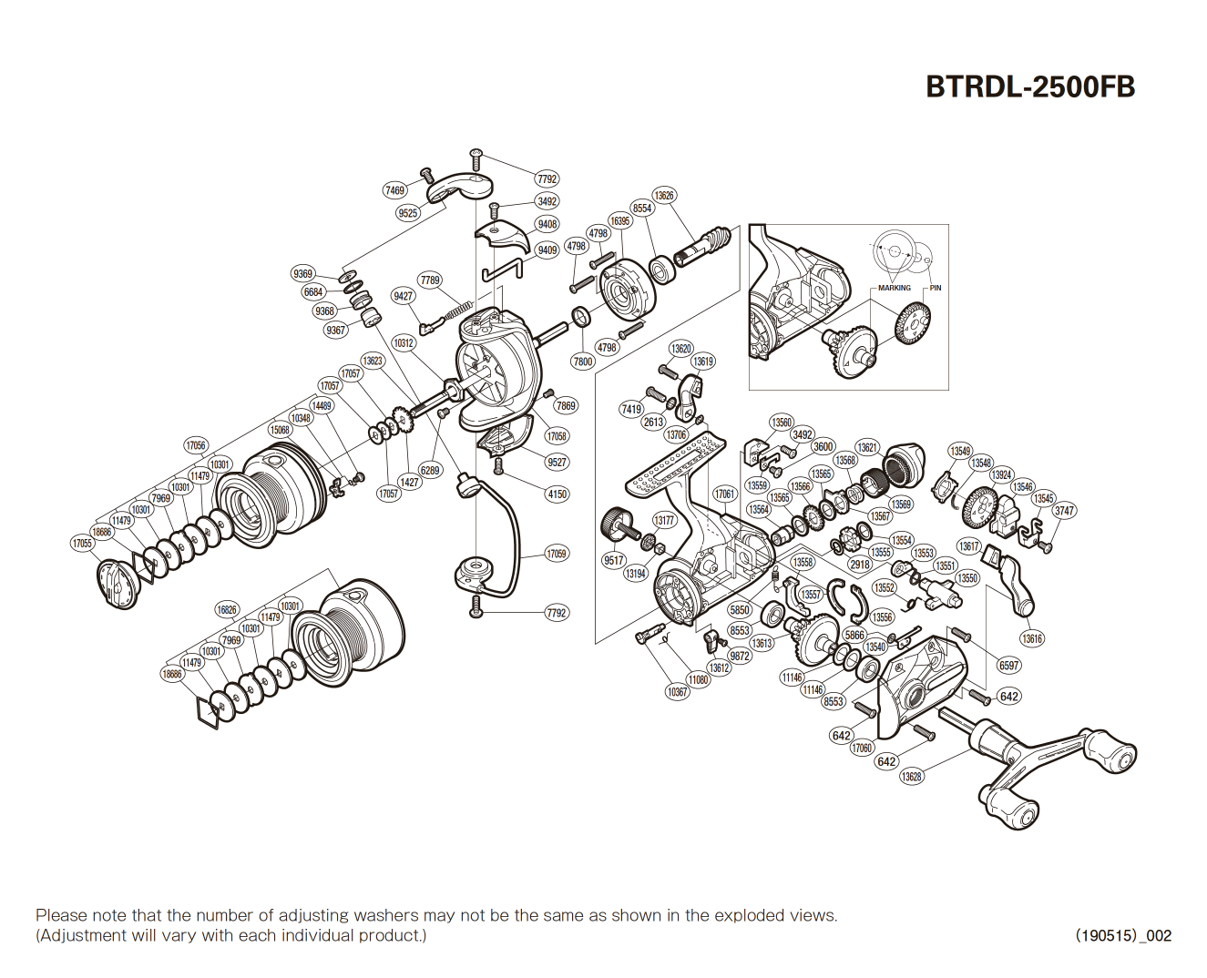 Ersatzteile für Baitrunner 2500 DL-FB Rollen