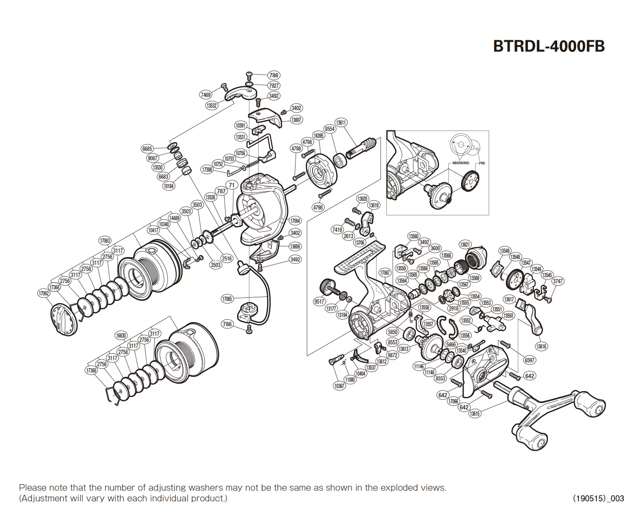 Ersatzteile für Baitrunner 4000 DL-FB Rollen