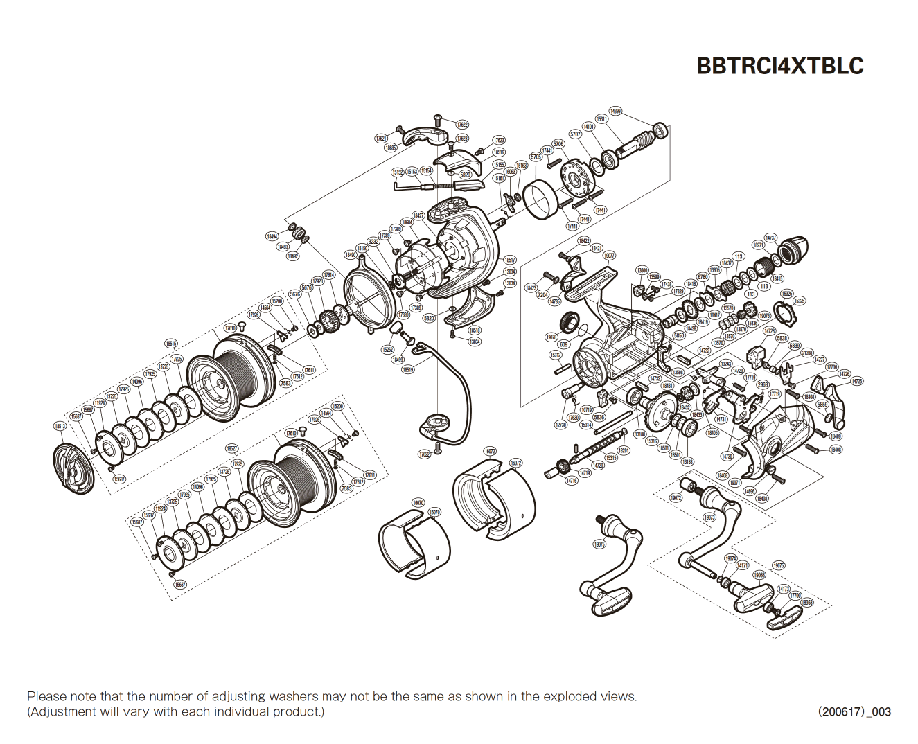 Baitrunner CI4+ XTB Big Longcast 14000 Reel Spare Parts