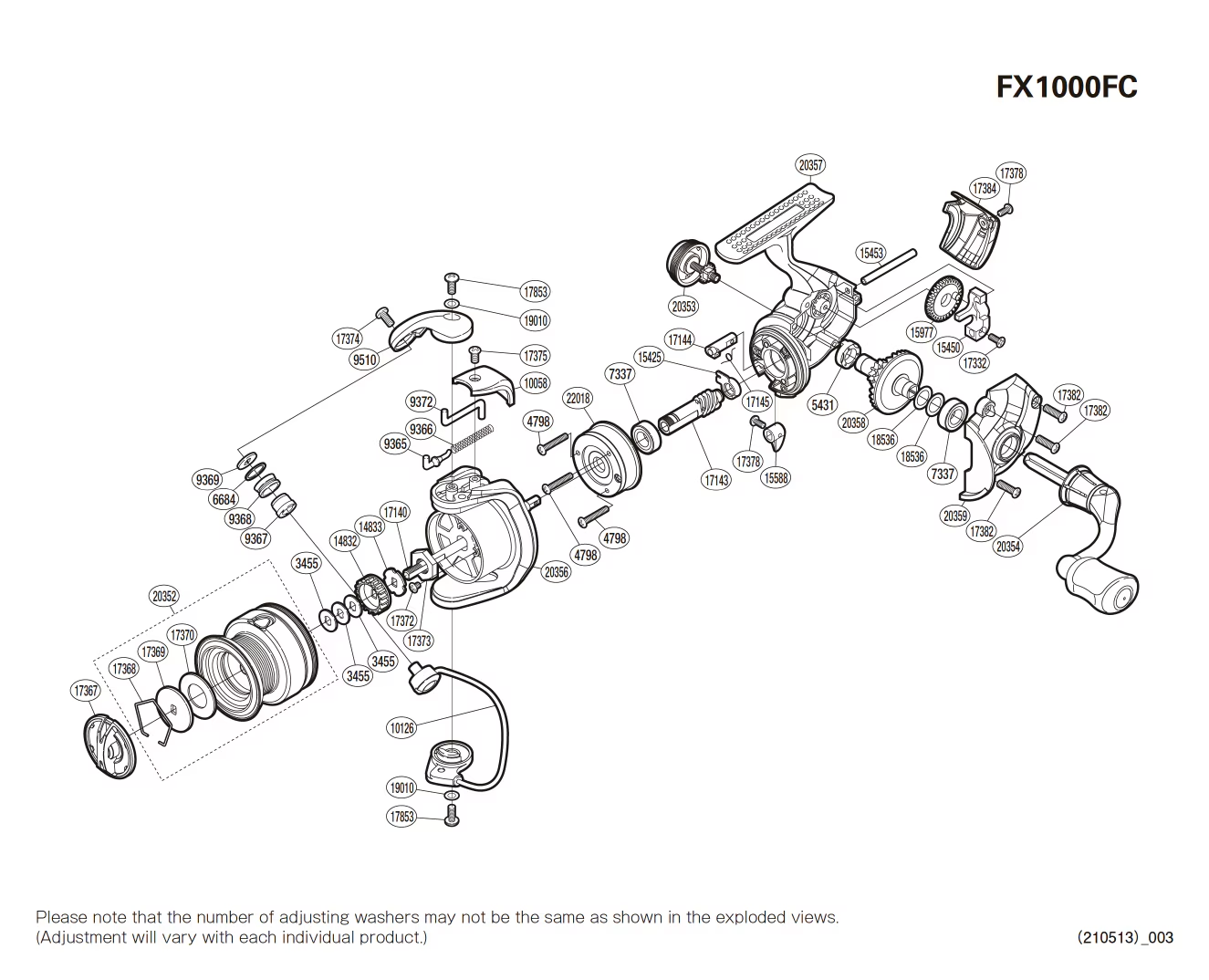Despiece Carrete FX 1000 FC