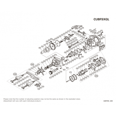 Curado BFS XG Left-handed Reel Spare Parts