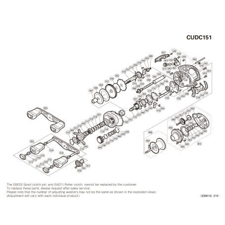 Curado 151 DC Left-handed Reel Spare Parts