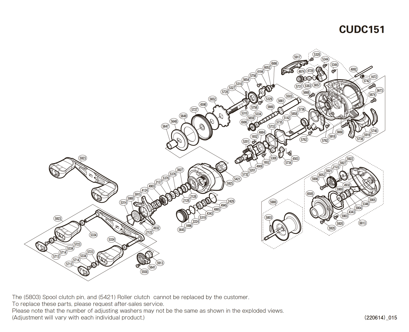 Ersatzteile für Curado 151 DC Linkshänder Rollen