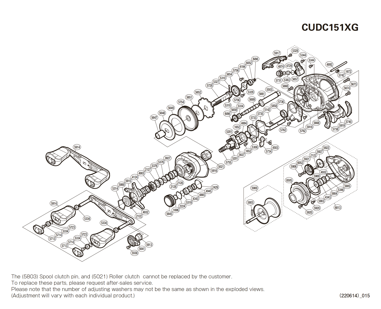 Ersatzteile für Curado 151 DC XG Linkshänder Rollen