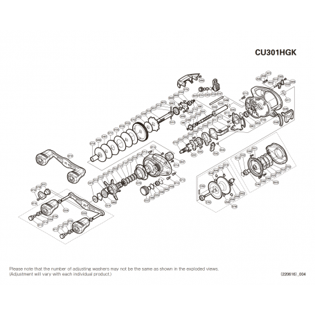 Despiece Carrete Curado 301 K HG Zurdo