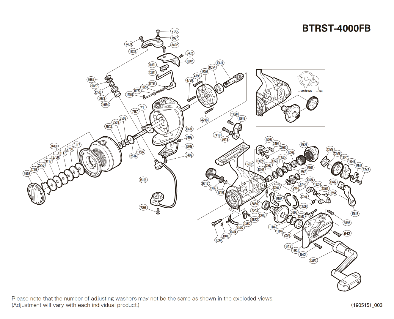 Ersatzteile für Baitrunner 4000 ST-FB Rollen