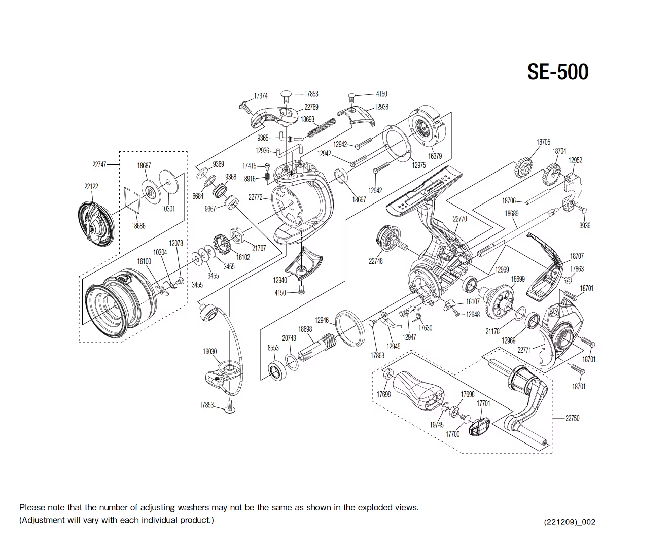 Despiece Carrete Sedona 500 FJ