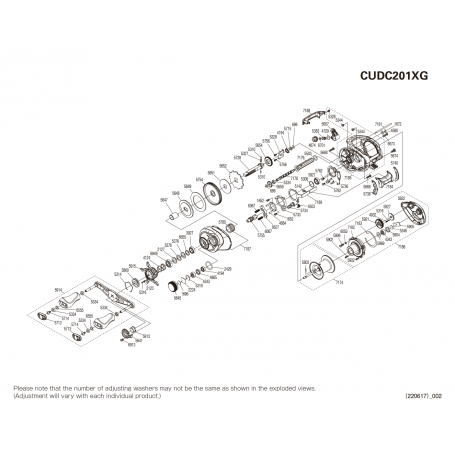 Curado 201 DC XG Left-handed Reel Spare Parts