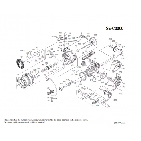 Sedona 3000 FJ Reel Spare Parts