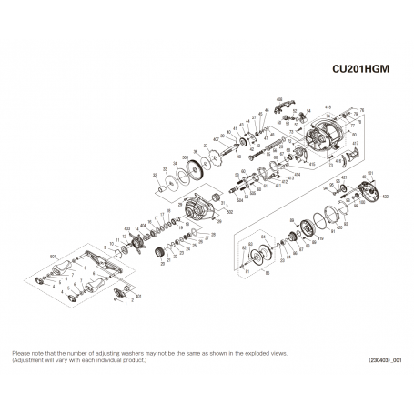 Peças de reposição para Curado 201 HG M Canhoto
