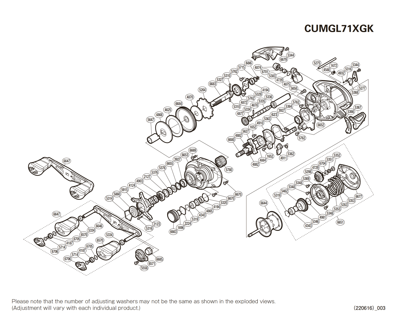 Curado 71 K MGL XG Solak Makaraları için Yedek Parçalar