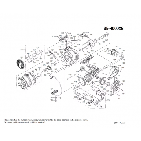 Sedona 4000 XG FJ Reel Spare Parts