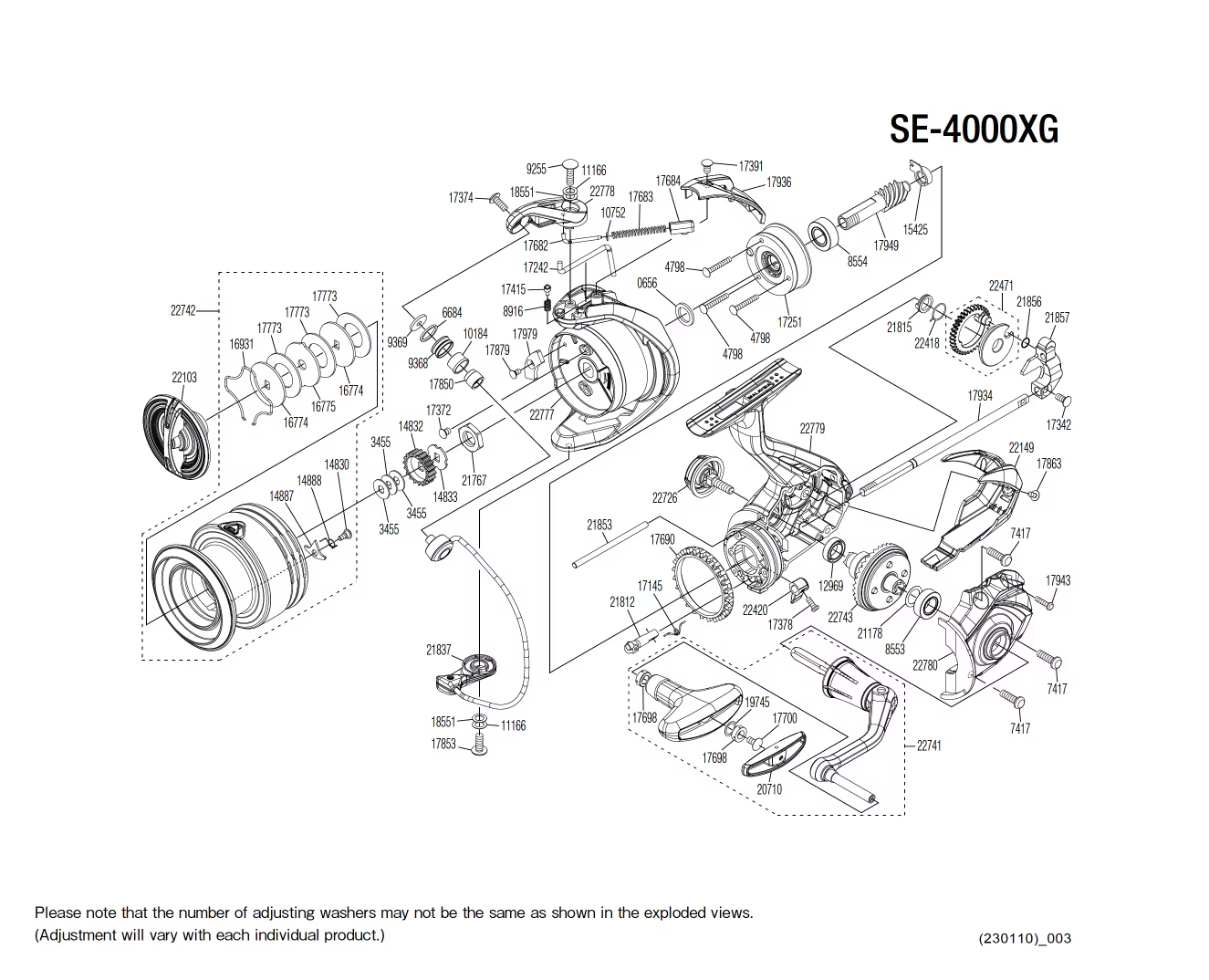 Despiece Carrete Sedona 4000 XG FJ