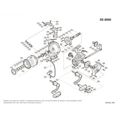 Sedona 8000 FI Reel Spare Parts