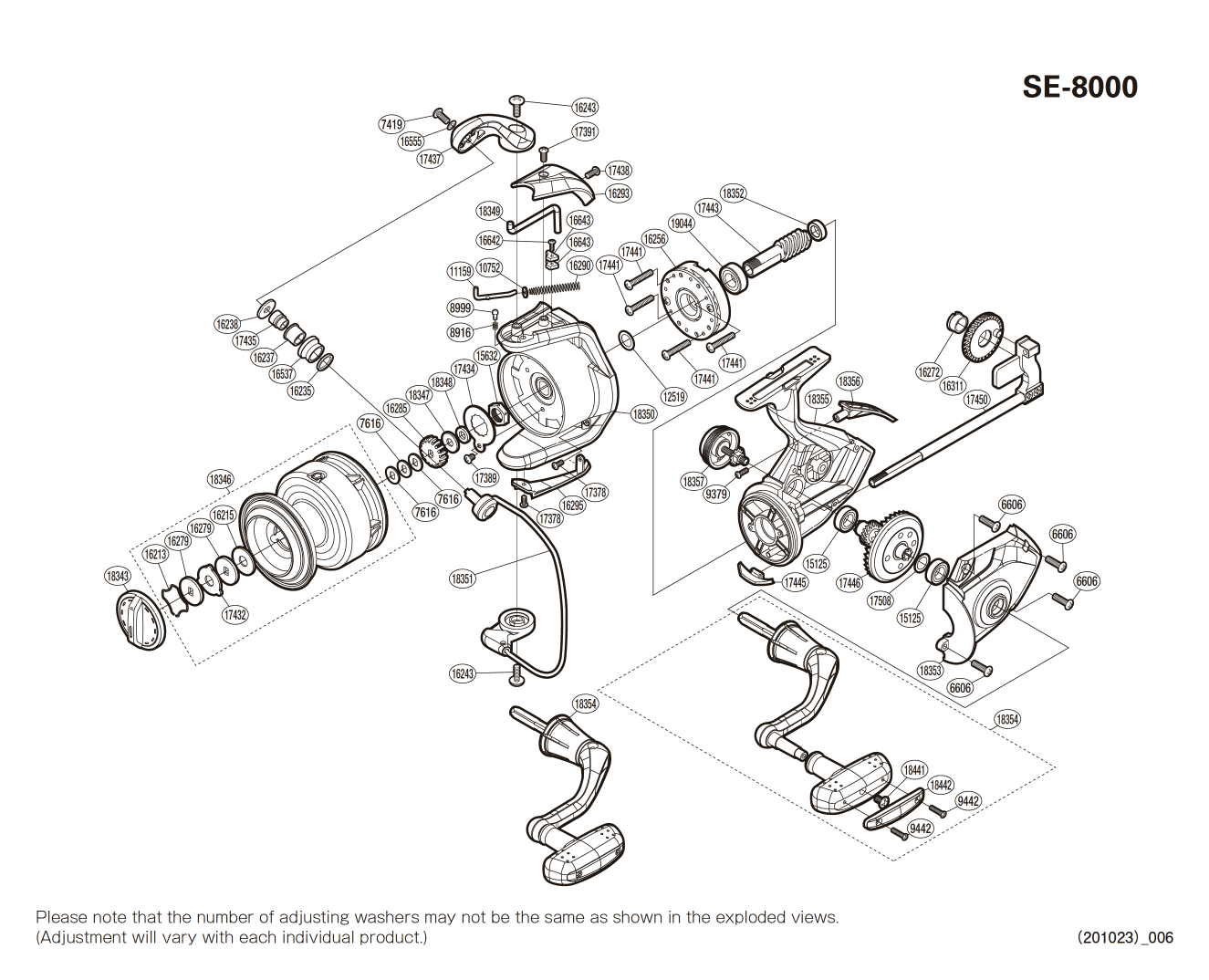 Sedona 8000 FI Reel Spare Parts