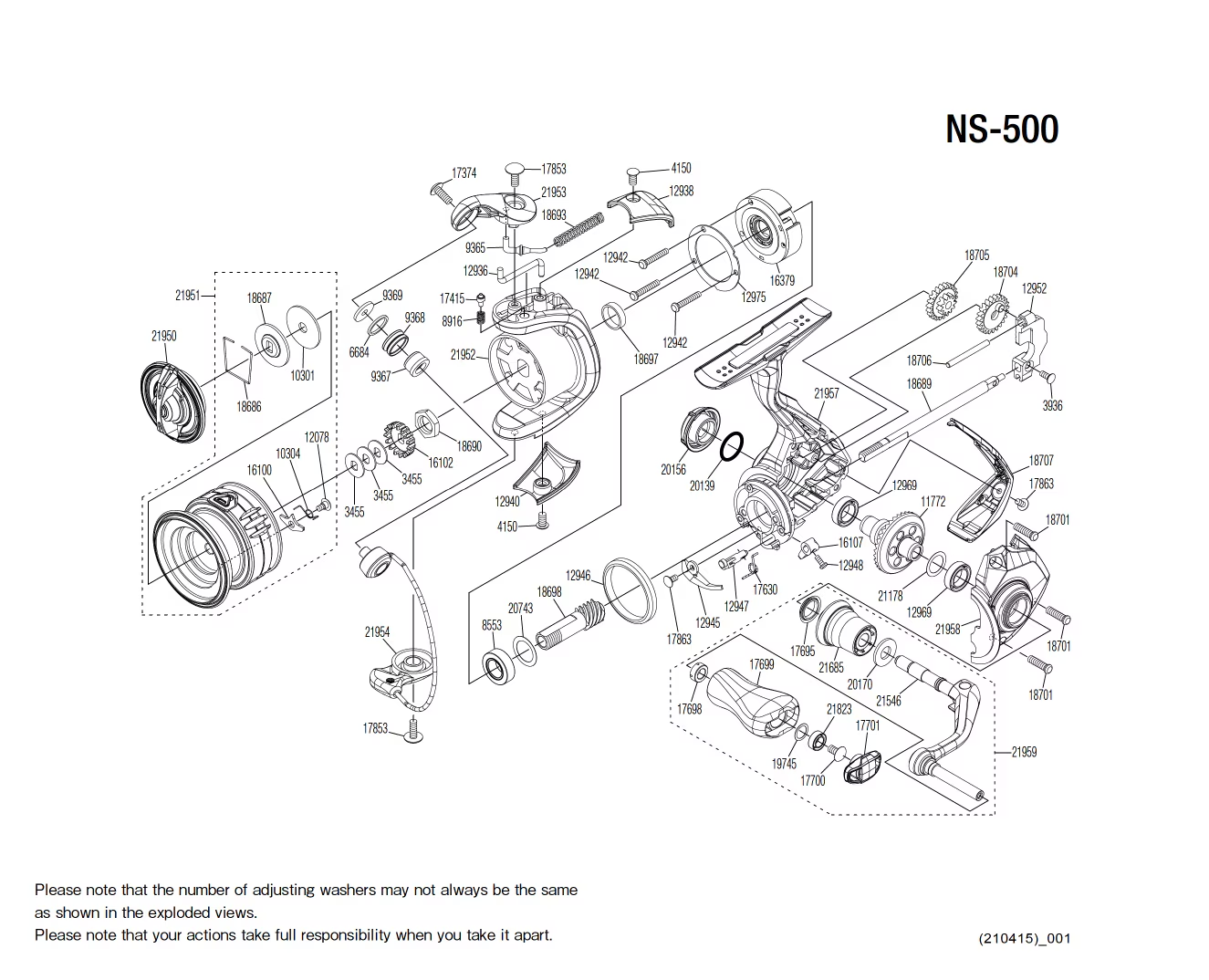 Onderdelen voor Nasci 500 FC molens