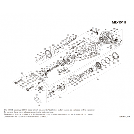 Metanium 151 MGL B HG Left-handed Reel Spare Parts