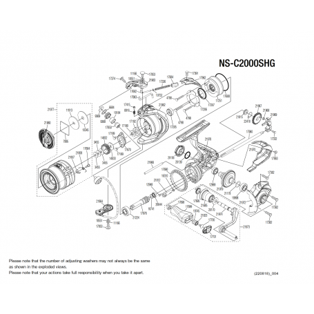 Nasci C2000S FC HG Makaraları için Yedek Parçalar
