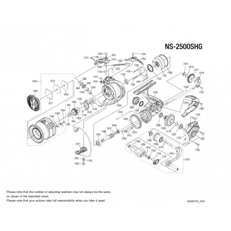 Nasci 2500 FCS HG Reel Spare Parts