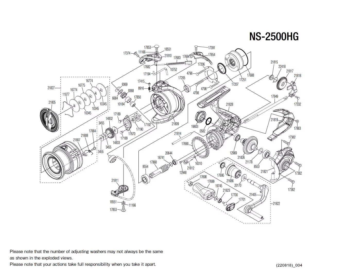 Nasci 2500 FC HG Reel Spare Parts