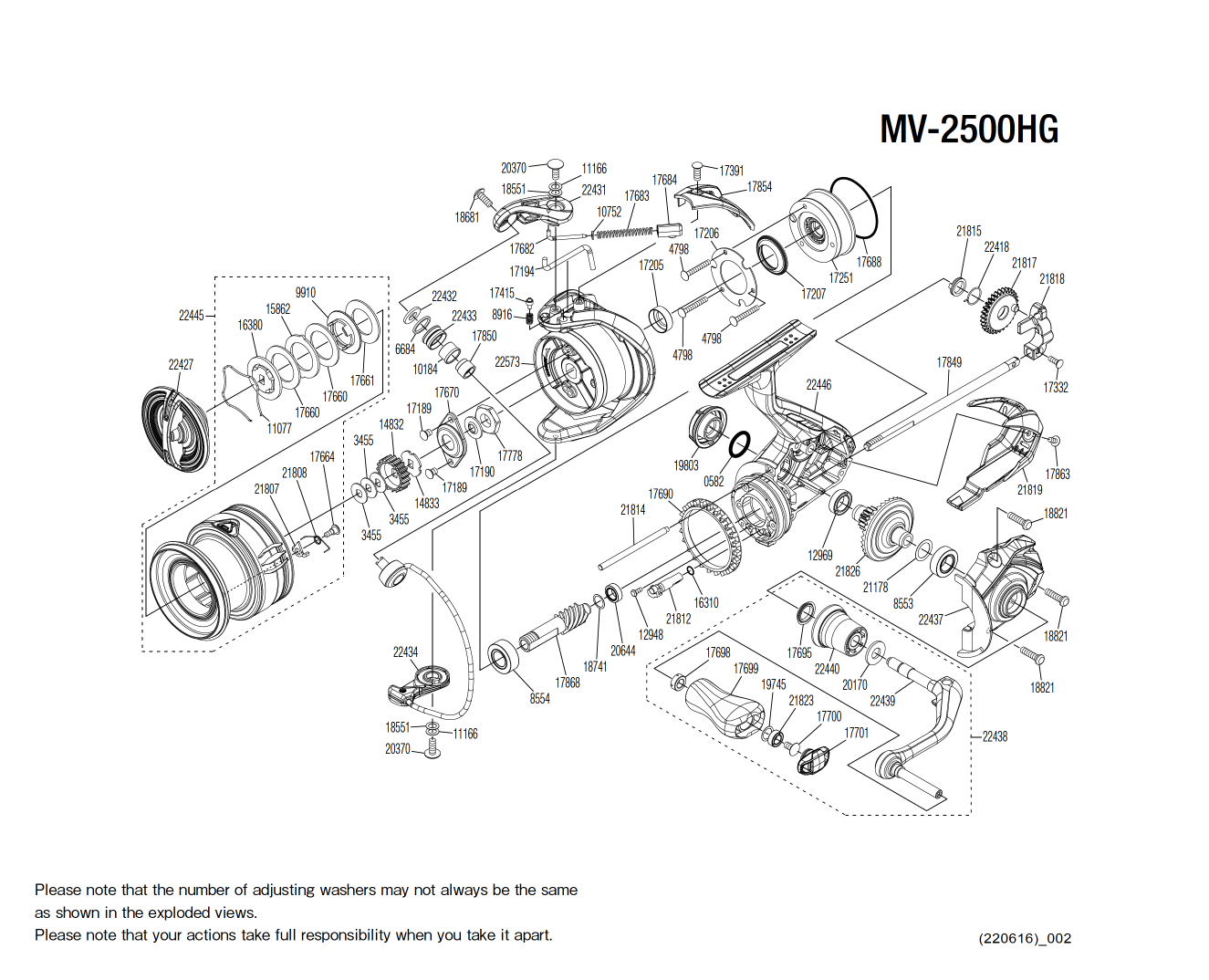 Ersatzteile für Miravel 2500 HG Rollen