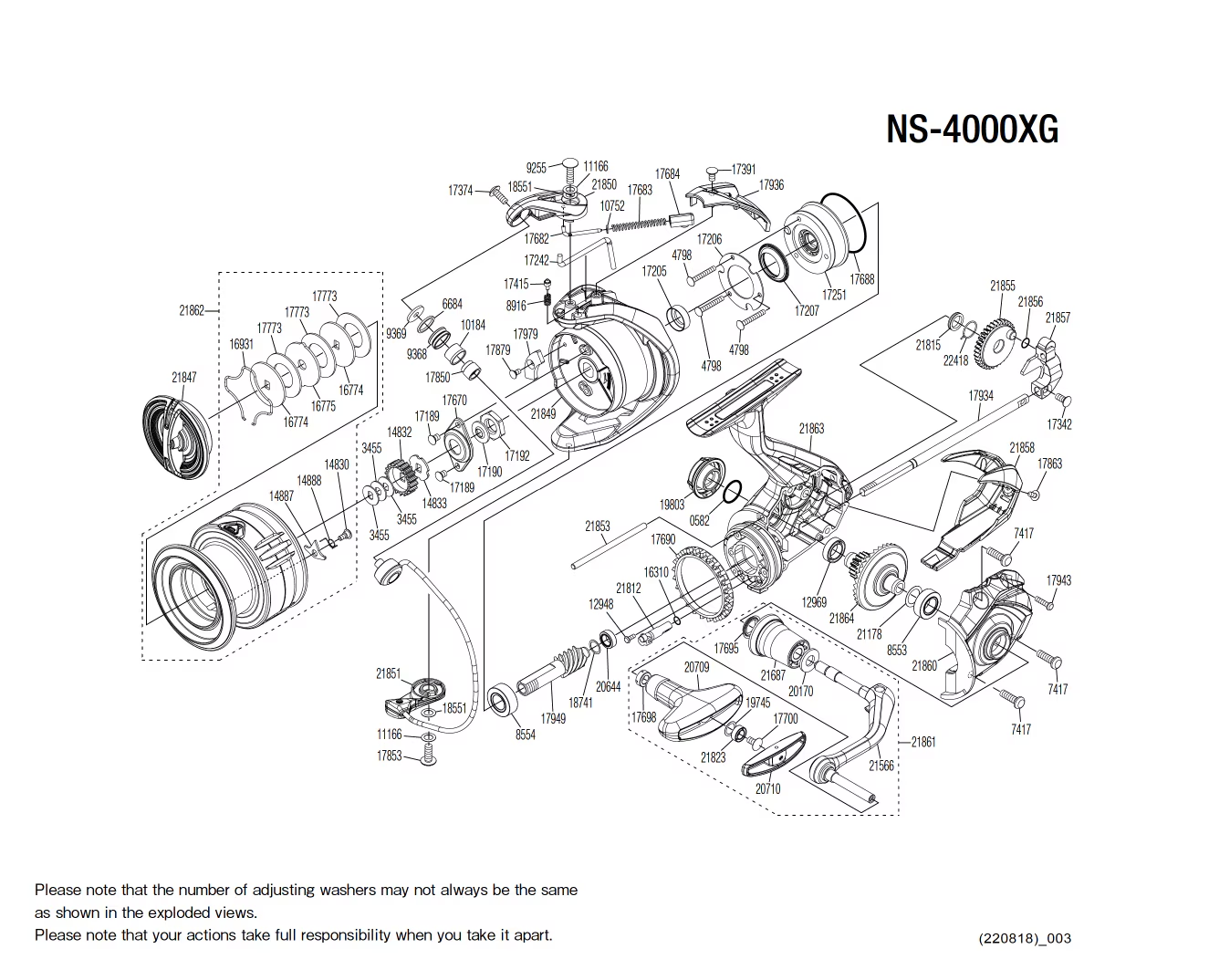 Despiece Carrete Nasci 4000 FC XG