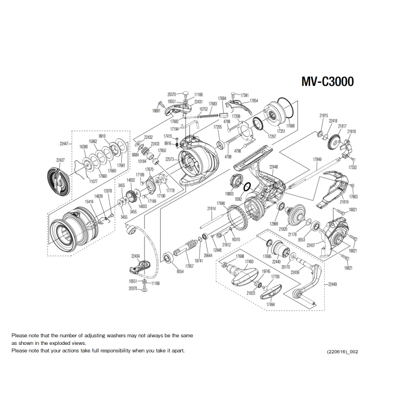 ▷ Miravel C3000 Reel Spare Parts【Mv Spools】