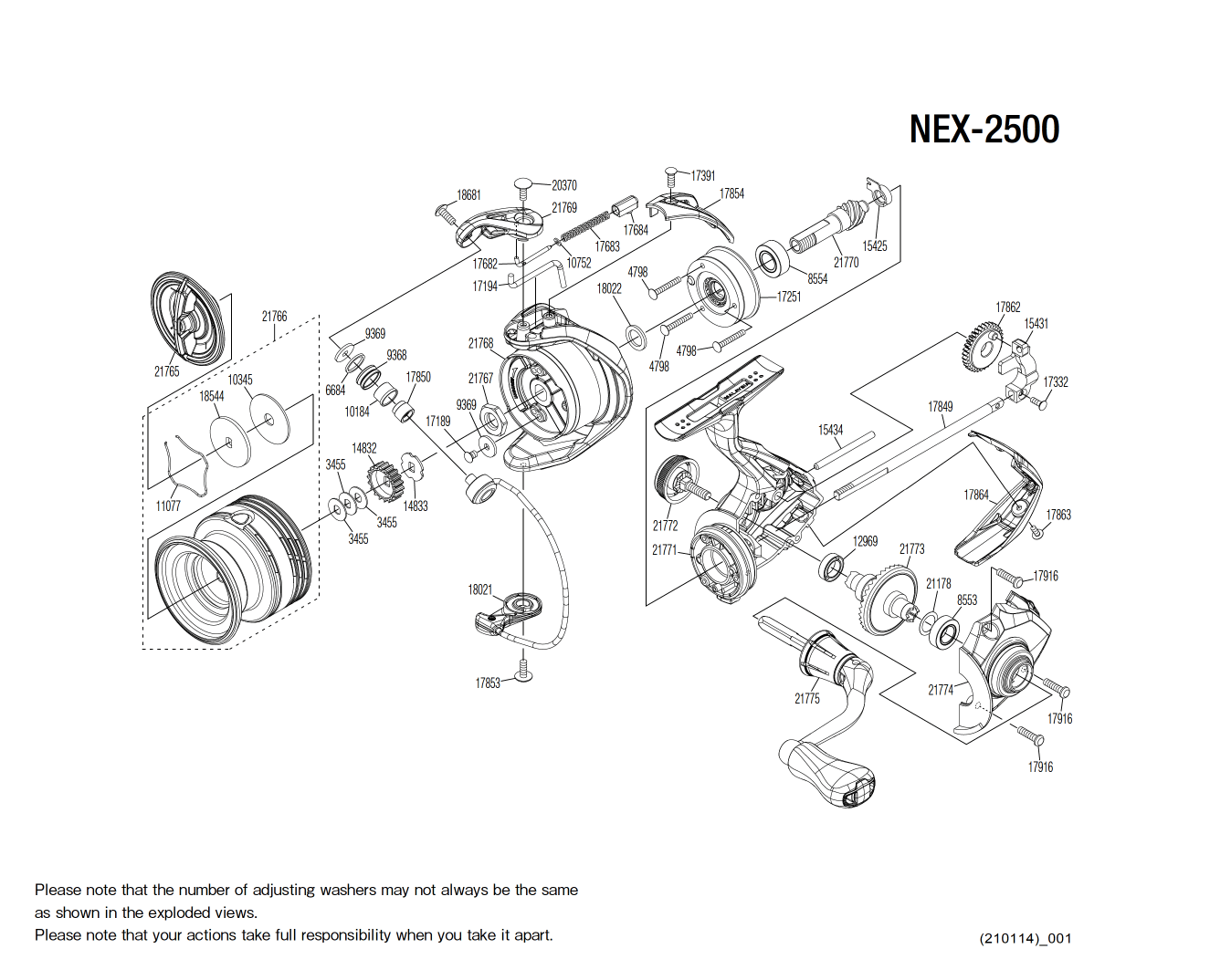 Onderdelen voor Nexave 2500 FI molens