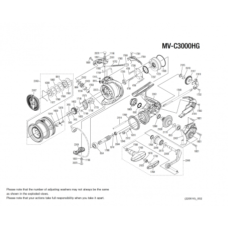 Miravel C3000 HG Makaraları için Yedek Parçalar