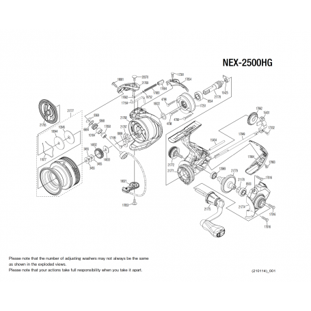 Nexave 2500 FI HG Reel Spare Parts
