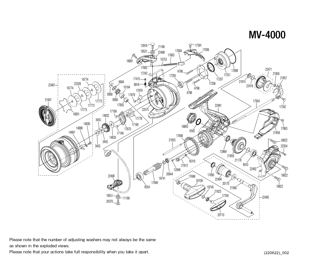 Miravel 4000 Reel Spare Parts