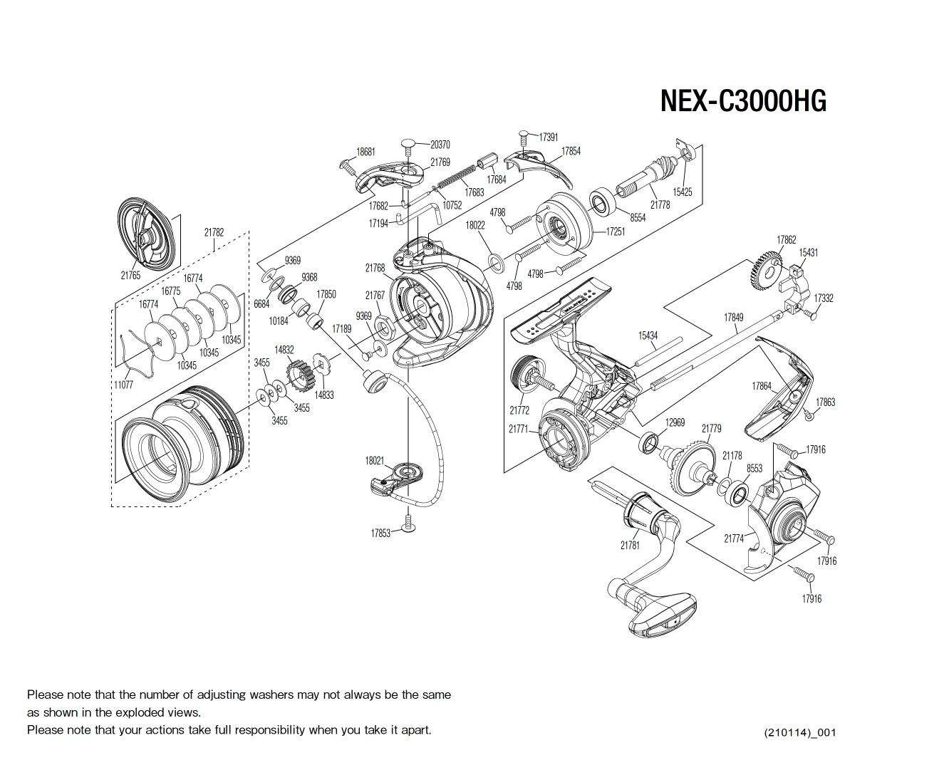 Nexave C3000 FI HG Makaraları için Yedek Parçalar
