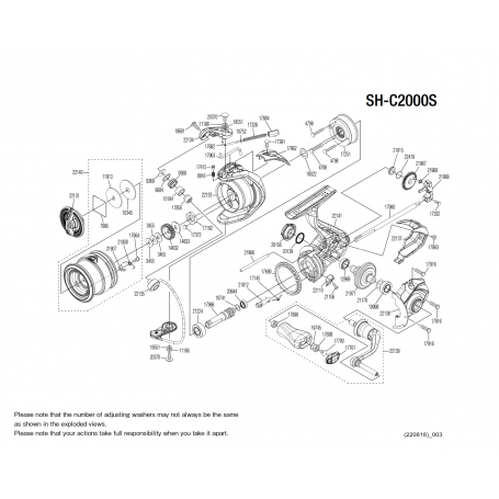 Sahara C2000S FJ Reel Spare Parts