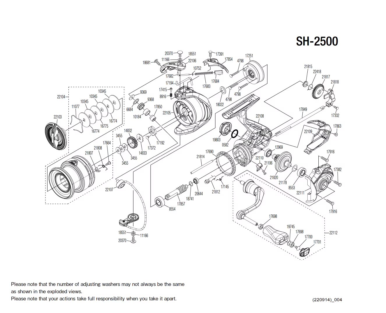Sahara 2500 FJ Reel Spare Parts