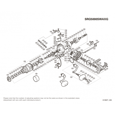Saragosa 5000 SW A XG Makaraları için Yedek Parçalar