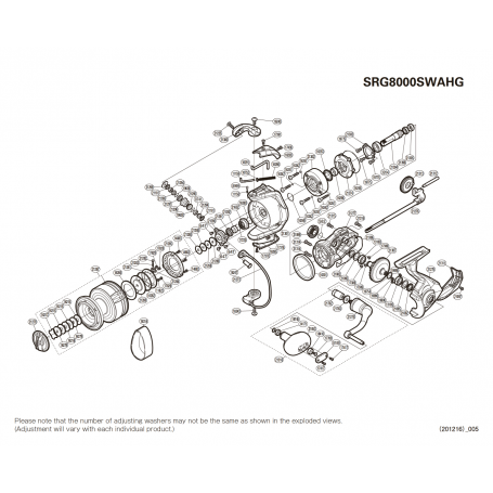Saragosa 8000 SW A HG Reel Spare Parts