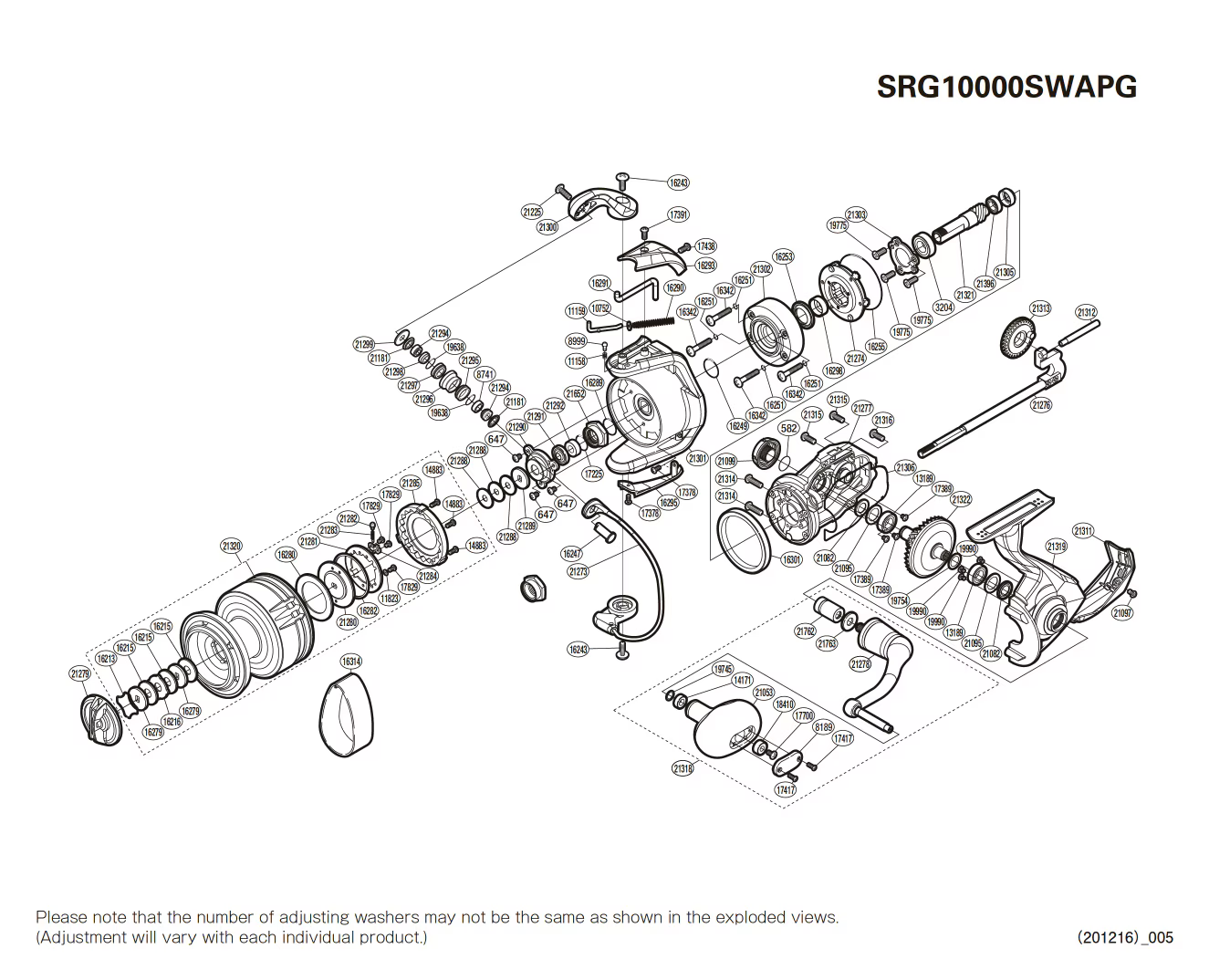 Saragosa 10000 SW A PG Makaraları için Yedek Parçalar