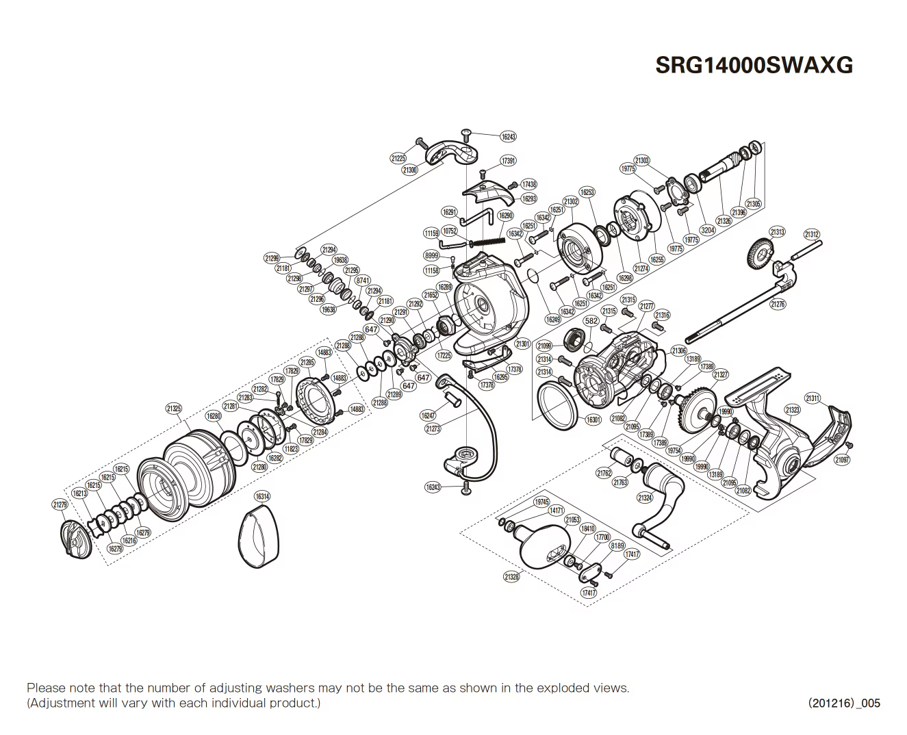 Saragosa 14000 SW A XG Reel Spare Parts