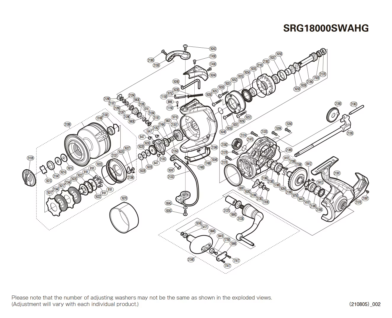 Saragosa 18000 SW A HG Reel Spare Parts