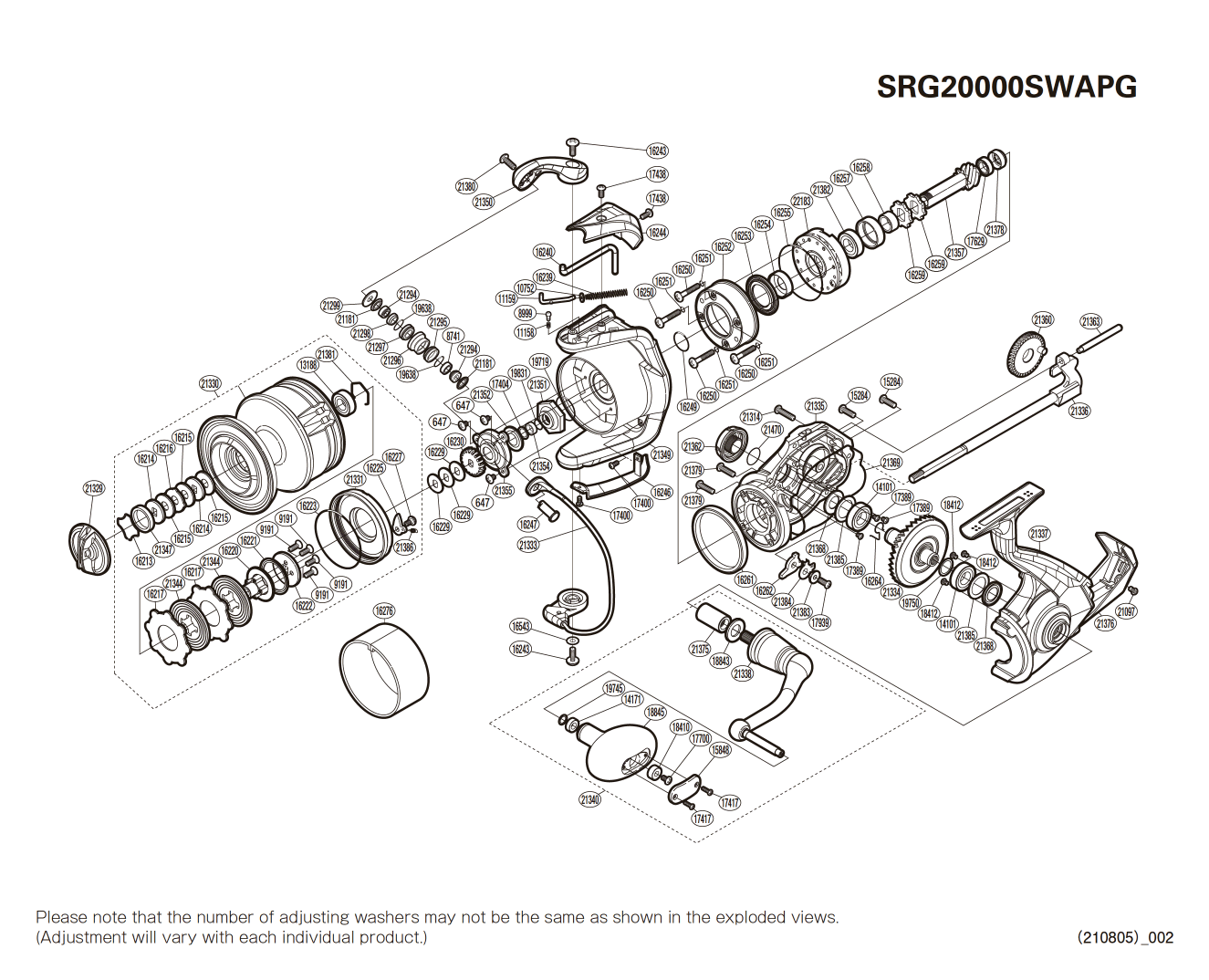Saragosa 20000 SW A PG Makaraları için Yedek Parçalar