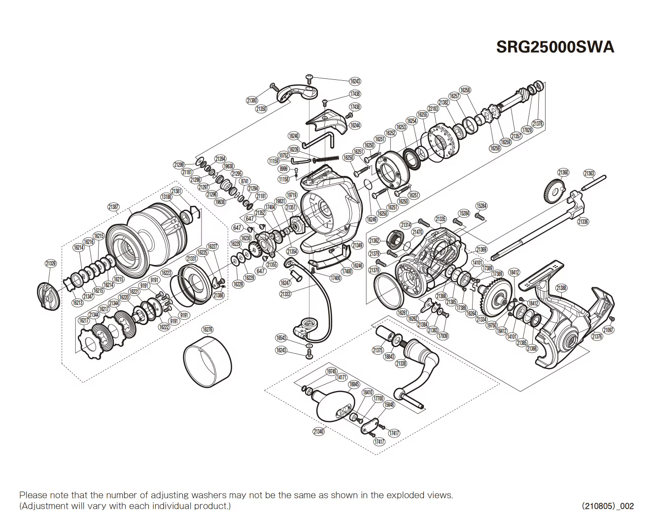 Despiece Carrete Saragosa 25000 SW A