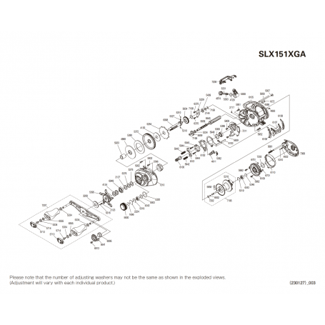 Onderdelen voor SLX 151 A XG linkshandig molens