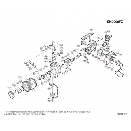 Sienna 2000 FG Reel Spare Parts