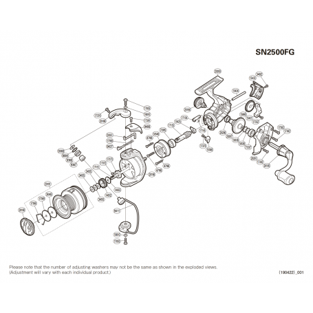 Sienna 2500 FG Reel Spare Parts