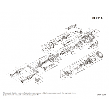 Despiece Carrete SLX 71 A Zurdo