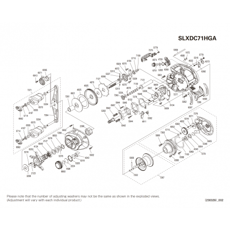 SLX 71 DC A HG left-handed Reel Spare Parts