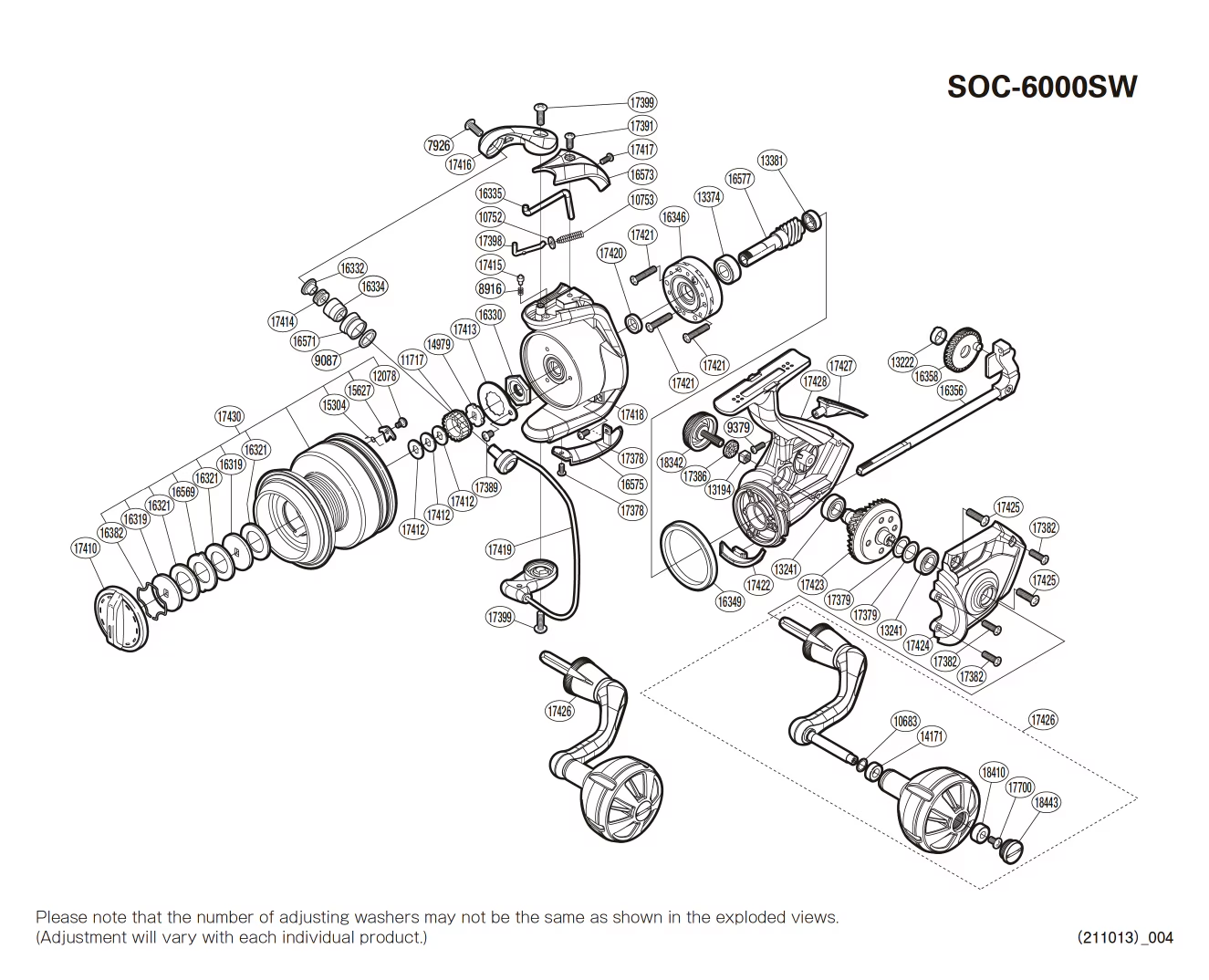 Socorro 6000 SW Reel Spare Parts