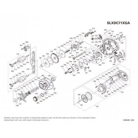 Peças de reposição para SLX 71 DC A XG canhoto