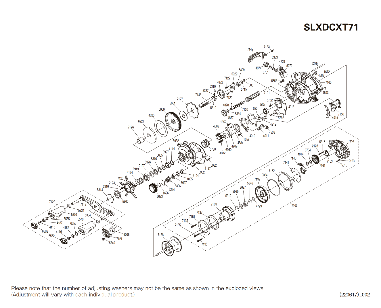 Pièces détachées SLX 71 XT DC gaucher