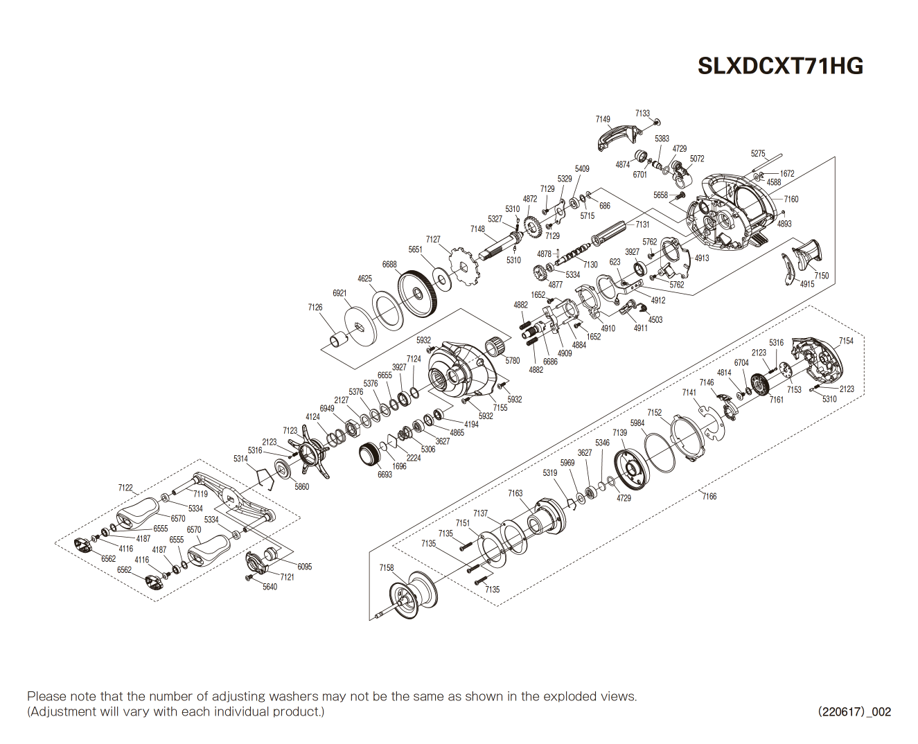 Peças de reposição para SLX 71 XT DC HG  canhoto